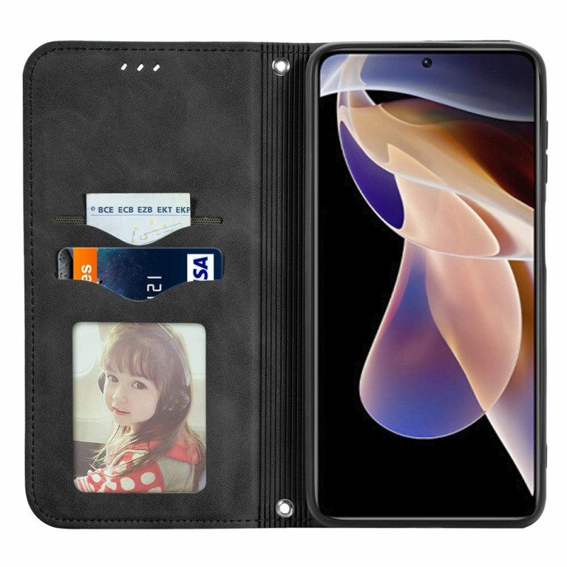 Folio-fodral För Xiaomi Redmi Note 11 Pro Plus 5G Läderfodral Retro