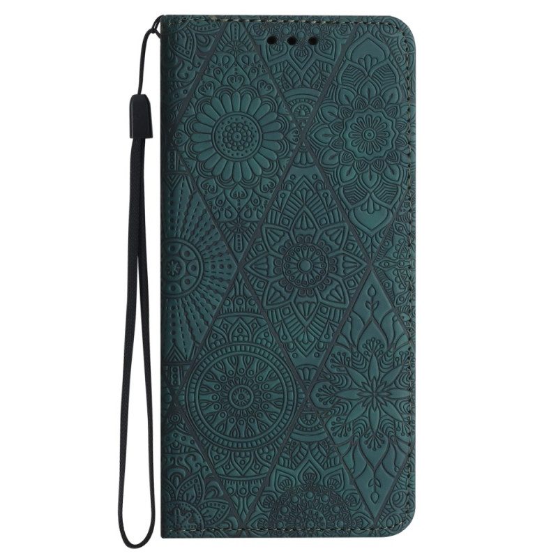 Folio-fodral För Xiaomi Redmi Note 14 5g Etnisk Stil Med Rem