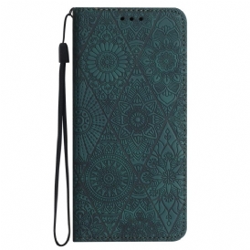 Folio-fodral För Xiaomi Redmi Note 14 5g Etnisk Stil Med Rem