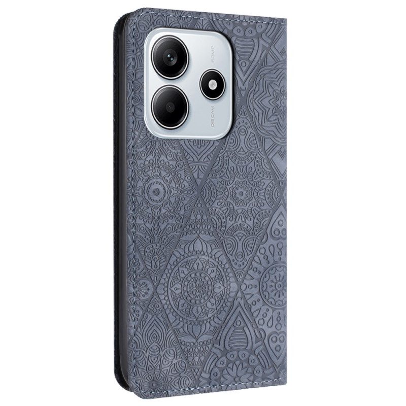 Folio-fodral För Xiaomi Redmi Note 14 5g Etnisk Stil Med Rem