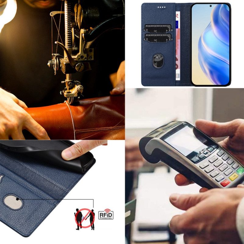 Folio-fodral För Xiaomi Redmi Note 14 Pro 5g Texturerad Rfid