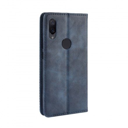 Folio-fodral För Xiaomi Redmi Note 7 Läderfodral Vintage Stiliserad Lädereffekt