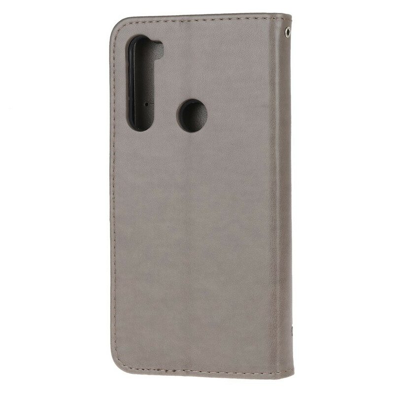 Folio-fodral För Xiaomi Redmi Note 8 Asiatiska Fjärilar Och Blommor