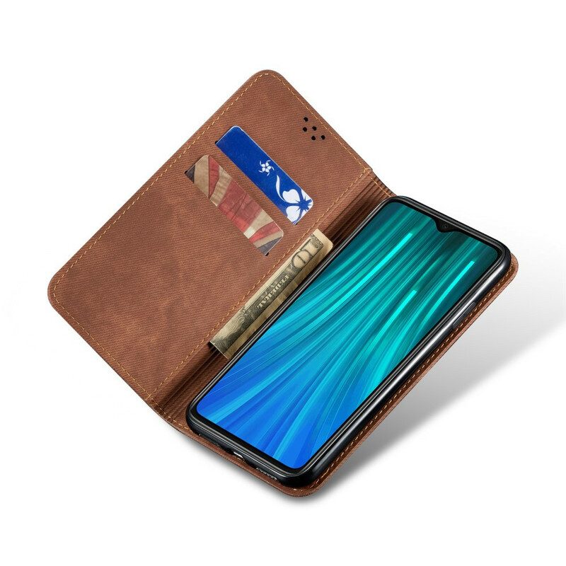 Folio-fodral För Xiaomi Redmi Note 8 Läderfodral Denimtyg