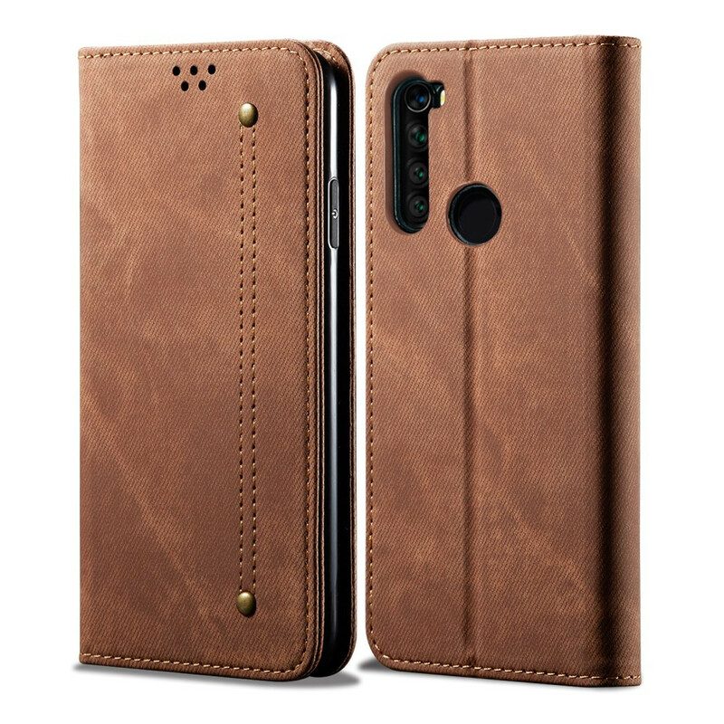 Folio-fodral För Xiaomi Redmi Note 8 Läderfodral Denimtyg