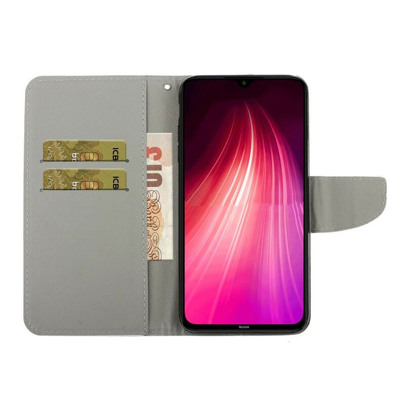 Folio-fodral För Xiaomi Redmi Note 8 Med Kedjar Live It Strappy