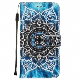 Folio-fodral För Xiaomi Redmi Note 8 Med Kedjar Svart Strappy Mandala