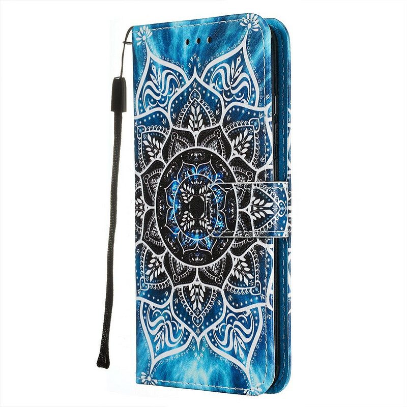 Folio-fodral För Xiaomi Redmi Note 8 Med Kedjar Svart Strappy Mandala