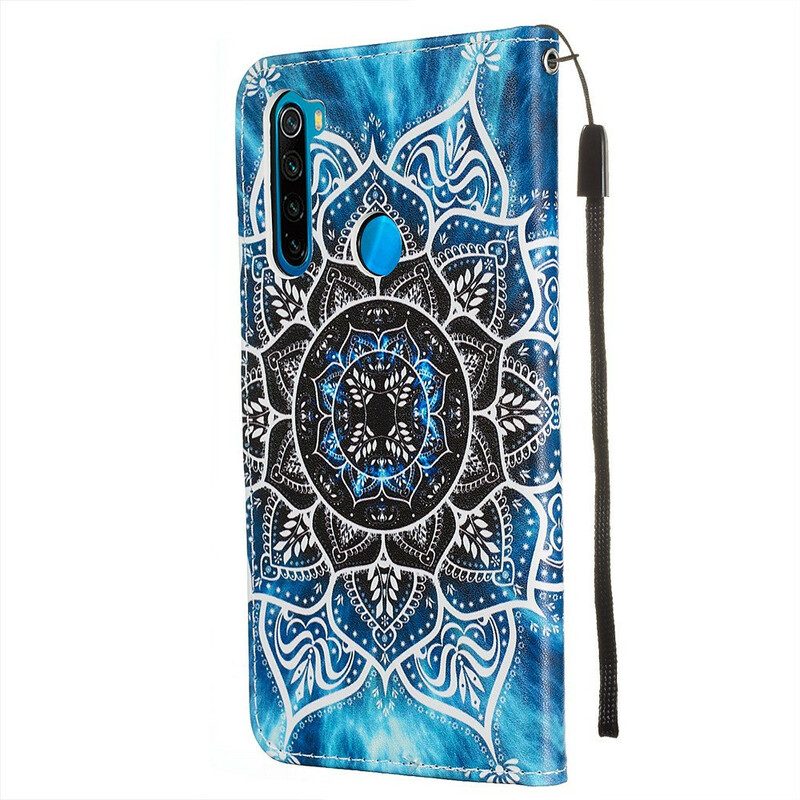 Folio-fodral För Xiaomi Redmi Note 8 Med Kedjar Svart Strappy Mandala