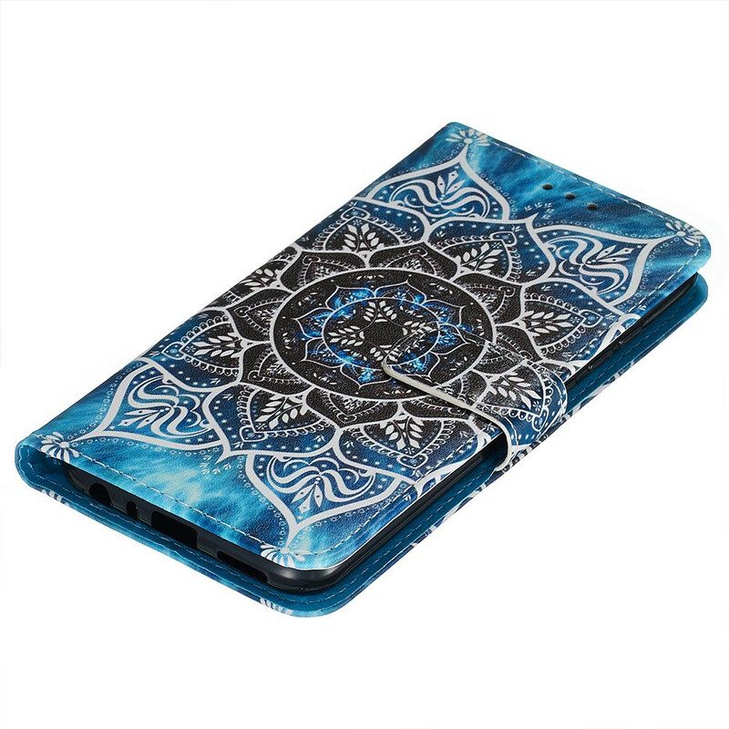 Folio-fodral För Xiaomi Redmi Note 8 Med Kedjar Svart Strappy Mandala