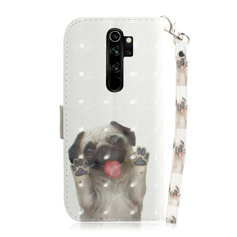 Folio-fodral För Xiaomi Redmi Note 8 Pro Med Kedjar Älska Min Hund Med Snodd