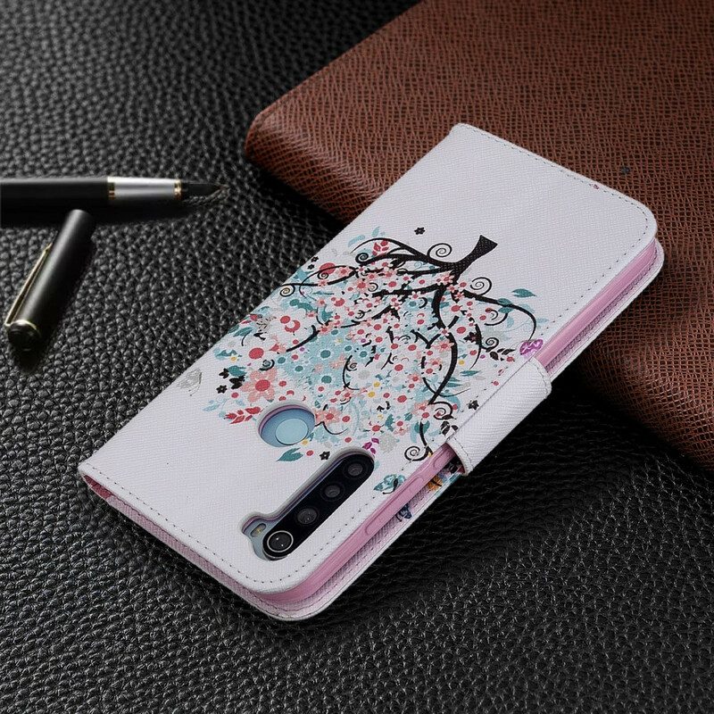 Folio-fodral För Xiaomi Redmi Note 8T Blommigt Träd