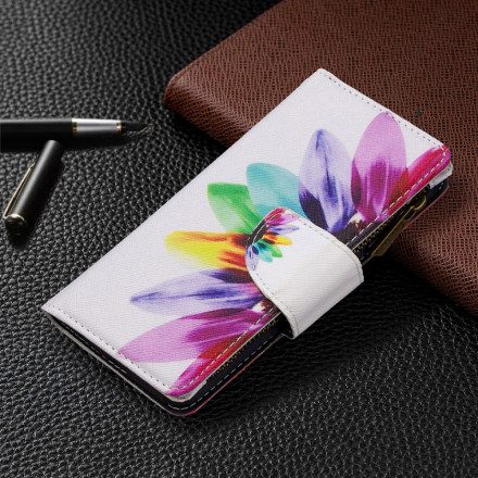 Folio-fodral För Xiaomi Redmi Note 8T Ficka Med Dragkedja För Blommor