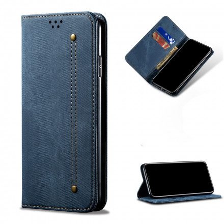 Folio-fodral För Xiaomi Redmi Note 9 5G / 9T 5G Läderfodral Denimtyg