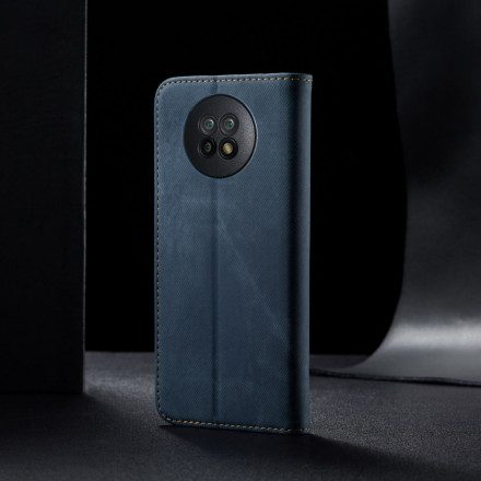 Folio-fodral För Xiaomi Redmi Note 9 5G / 9T 5G Läderfodral Denimtyg