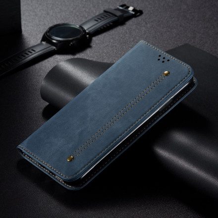 Folio-fodral För Xiaomi Redmi Note 9 5G / 9T 5G Läderfodral Denimtyg