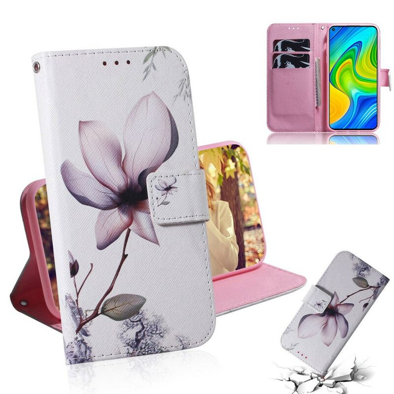 Folio-fodral För Xiaomi Redmi Note 9 Gammal Rosenblomma