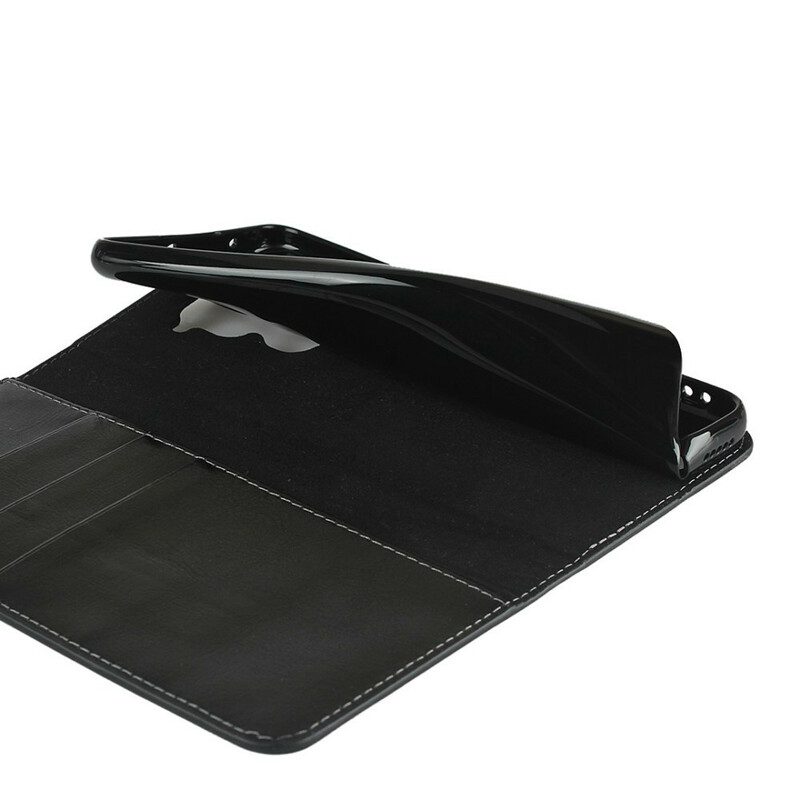 Folio-fodral För Xiaomi Redmi Note 9 Läderfodral Äkta Läder