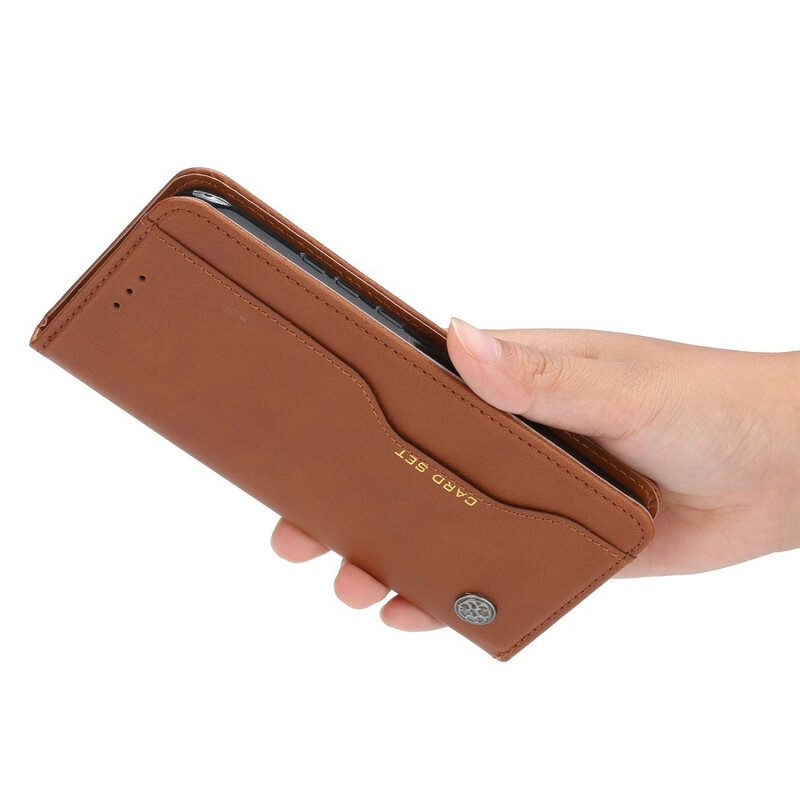 Folio-fodral För Xiaomi Redmi Note 9 Läderfodral Korthållare I Konstläder