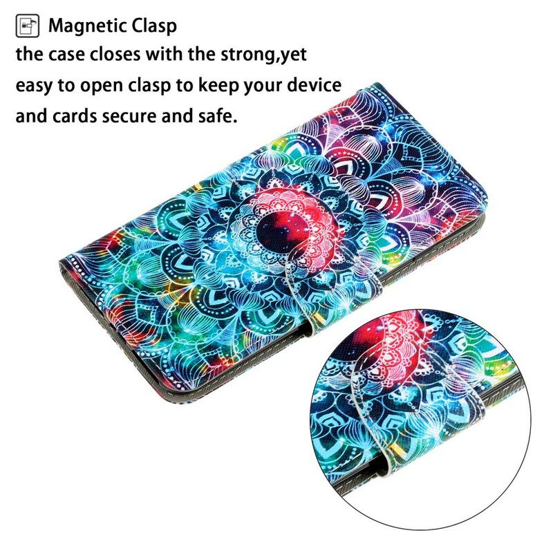 Folio-fodral För Xiaomi Redmi Note 9 Med Kedjar Flashy Strappy Mandala