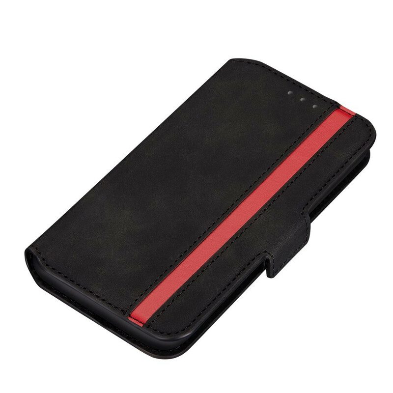 Folio-fodral För Xiaomi Redmi Note 9 Tvåfärgad Vertikal Linje