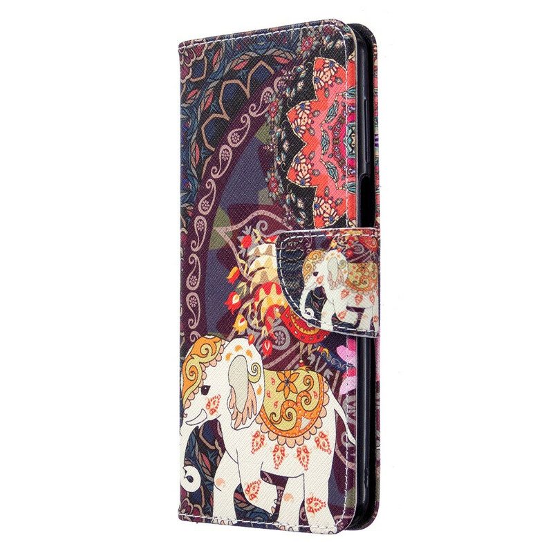 Folio-fodral För Xiaomi Redmi Note 9S / Note 9 Pro Indiska Elefanter