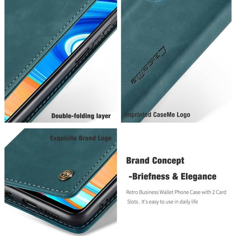 Folio-fodral För Xiaomi Redmi Note 9S / Note 9 Pro Läderfodral Caseme Konstläder