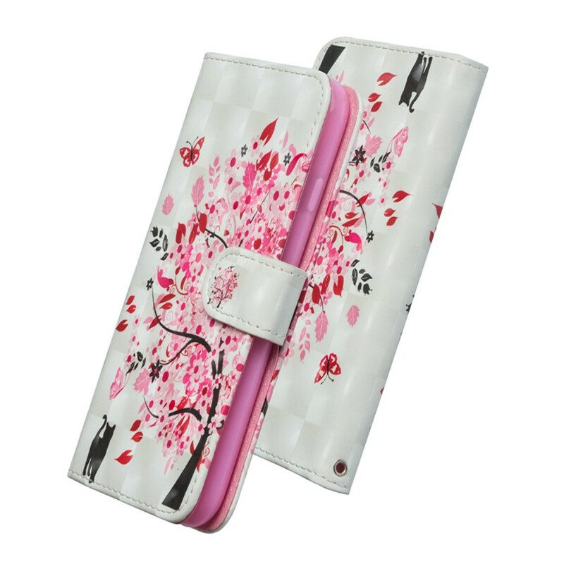Folio-fodral För Xiaomi Redmi Note 9S / Note 9 Pro Rosa Träd