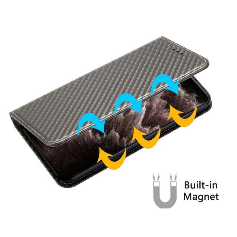 Folio-fodral Poco C75 Kolfiberstruktur Med Rem