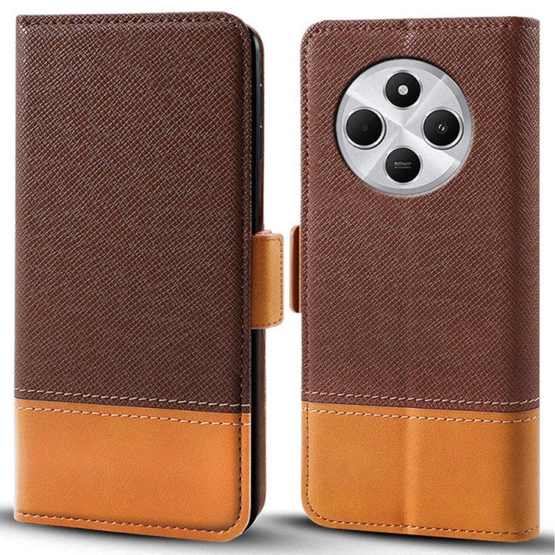 Folio-fodral Poco C75 Telefonfodral Två Texturer