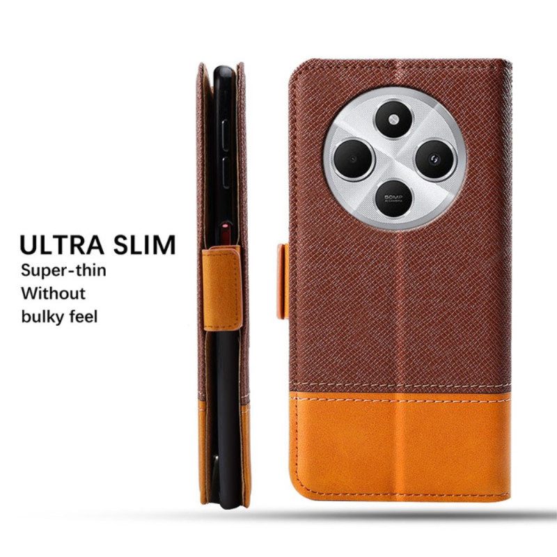 Folio-fodral Poco C75 Telefonfodral Två Texturer