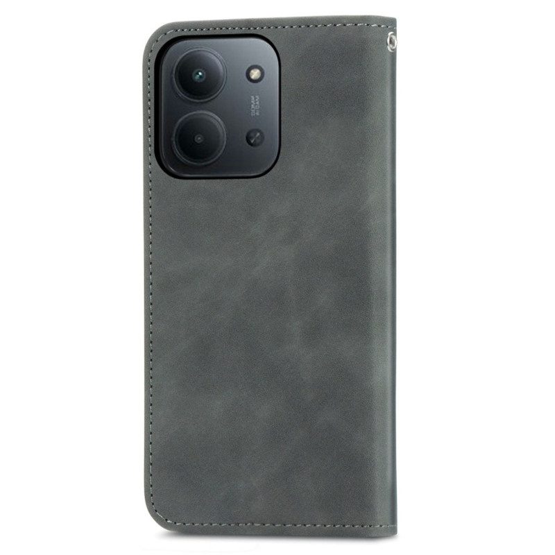 Folio-fodral Poco C85 Mockaeffekt