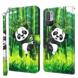 Folio-fodral Poco M3 Pro 5G Panda Och Bambu