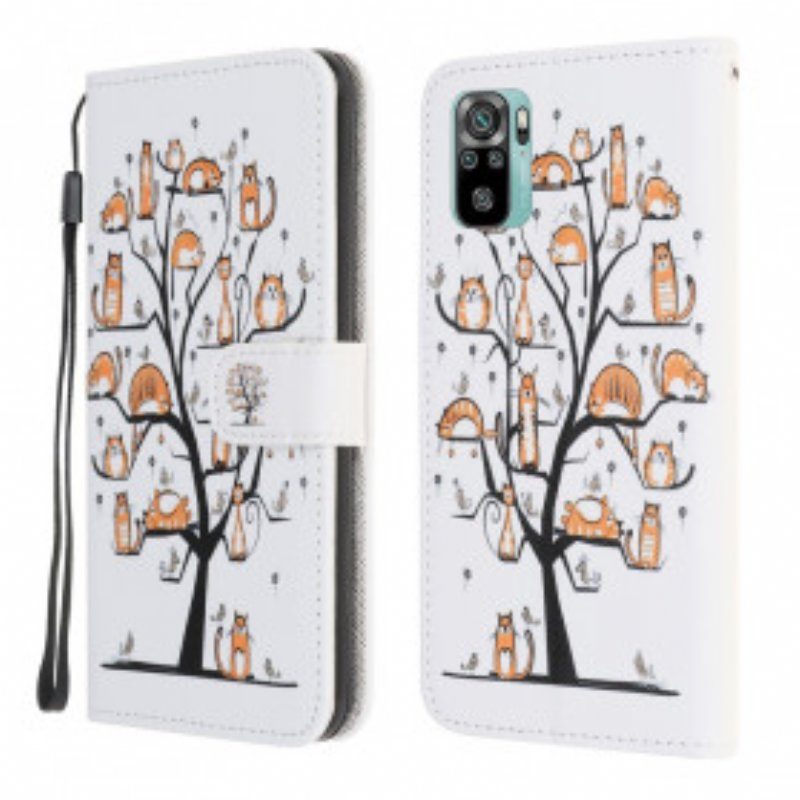 Folio-fodral Poco M5s Med Kedjar Funky Cats Med Rem