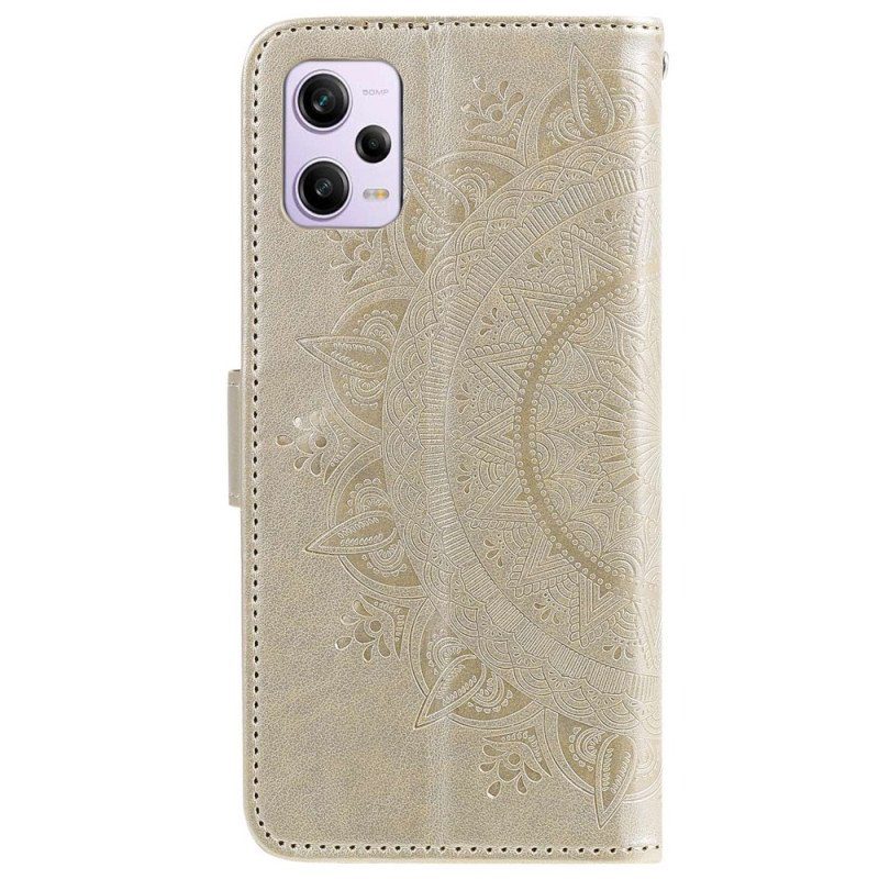 Folio-fodral Poco X5 Pro 5G Mandala Sun Med Snodd
