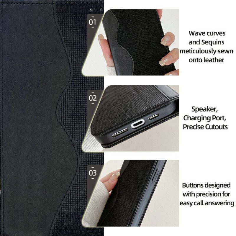 Folio-fodral Xiaomi 15 Pro Rfid-skydd Med Vågmönster