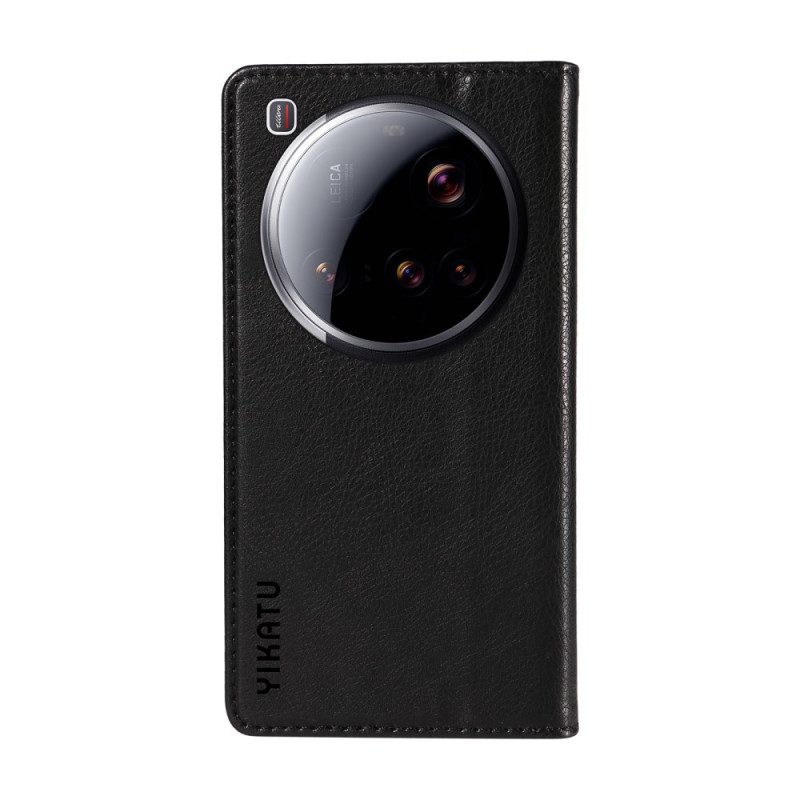 Folio-fodral Xiaomi 15 Ultra Yikatu Litchi-imitation Läder