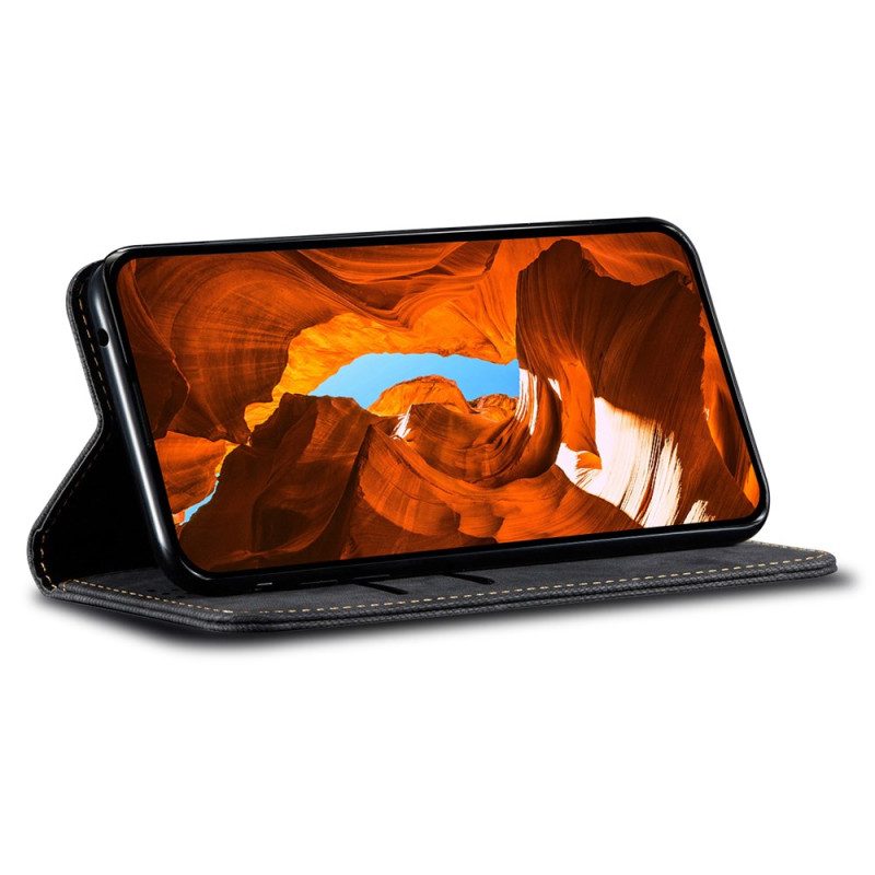 Folio-fodral Xiaomi 17 Denimstruktur