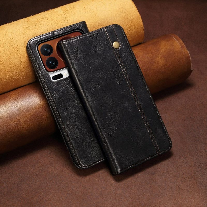 Folio-fodral Xiaomi 17 Pro Max Vaxat Konstläder