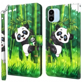 Folio-fodral Xiaomi Redmi A1 Panda Och Bambu