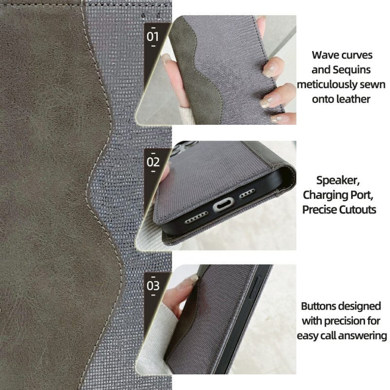 Folio-fodral Xiaomi Redmi Note 14 5g Telefonfodral Rfid-skyddande Vågig Design