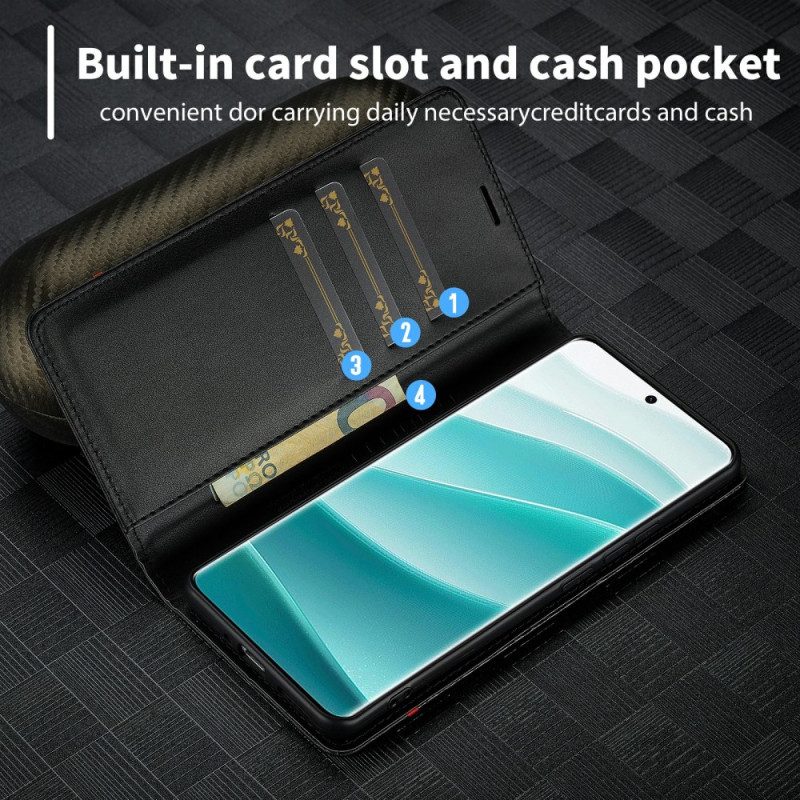 Folio-fodral Xiaomi Redmi Note 14 Pro 4g Kolfiberstruktur