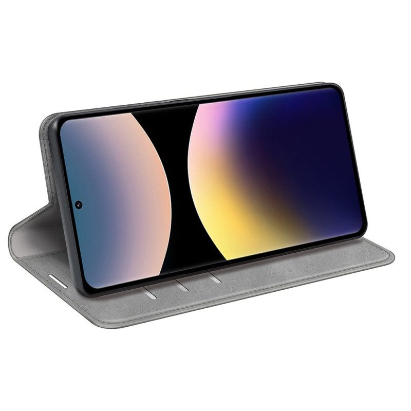 Folio-fodral Xiaomi Redmi Note 14 Pro 4g Lädermodell