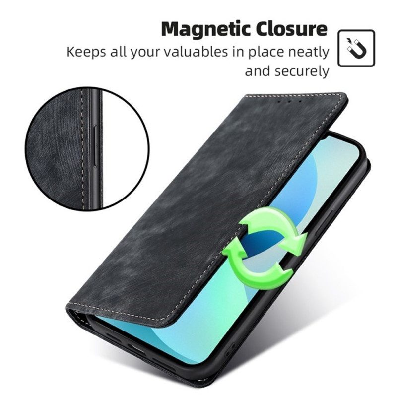 Folio-fodral Xiaomi Redmi Note 14 Pro 4g Rfid-plånbok Med Mockaeffekt