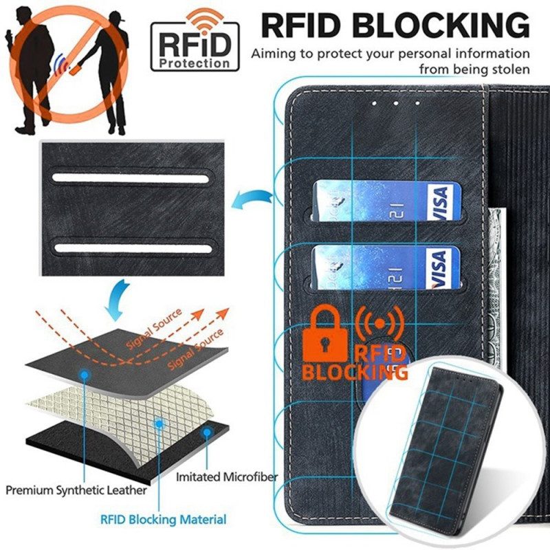 Folio-fodral Xiaomi Redmi Note 14 Pro 4g Rfid-plånbok Med Mockaeffekt