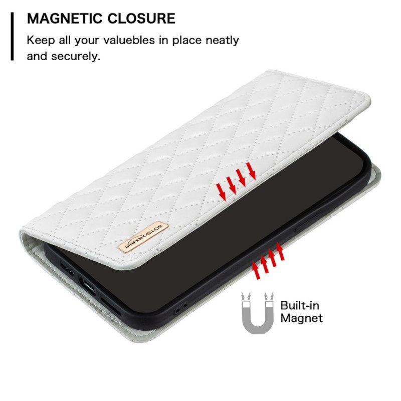 Folio-fodral Xiaomi Redmi Note 14 Pro 5g Binfen-färg Quiltad