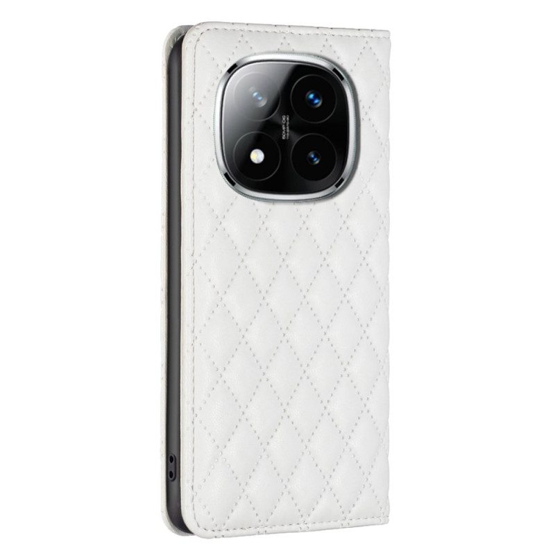 Folio-fodral Xiaomi Redmi Note 14 Pro 5g Binfen-färg Quiltad