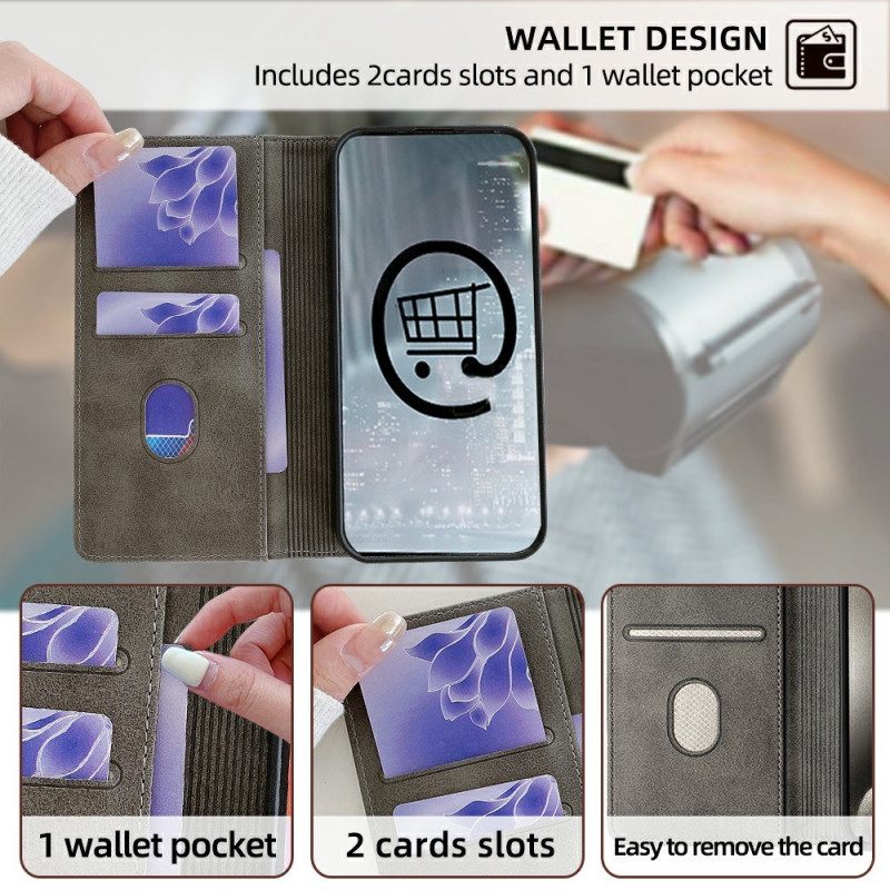 Folio-fodral Xiaomi Redmi Note 14 Pro 5g Rfid-skyddande Vågig Design