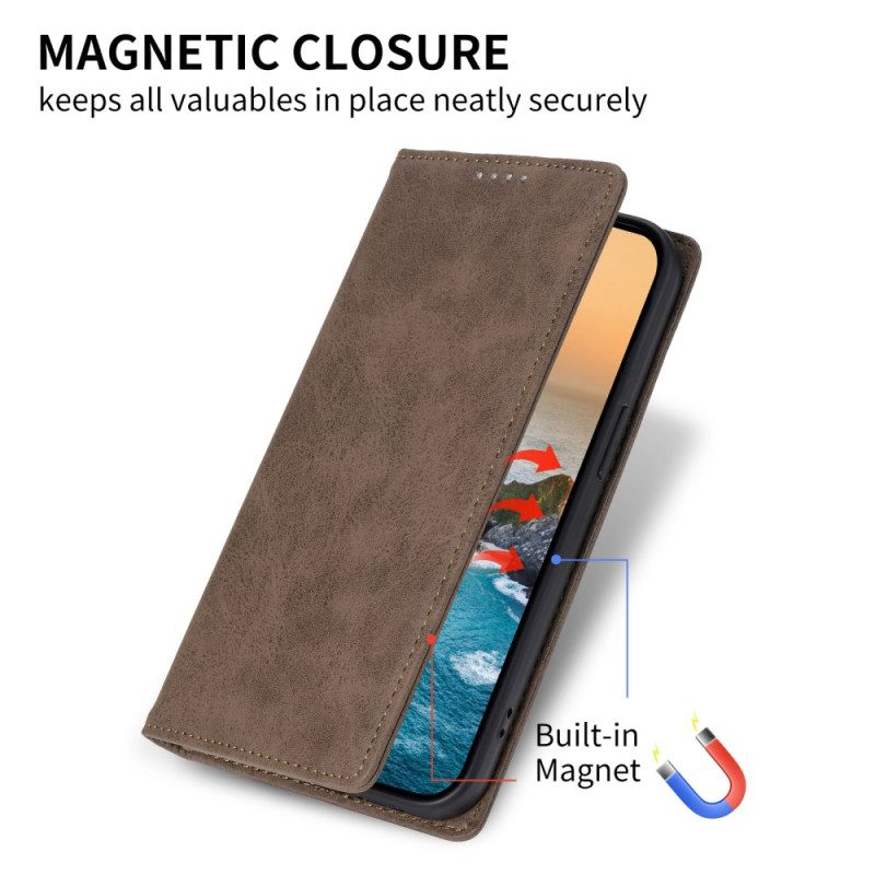 Folio-fodral Xiaomi Redmi Note 14 Pro 5g Vintage Lädereffekt