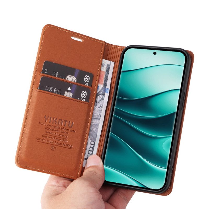 Folio-fodral Xiaomi Redmi Note 14 Pro 5g Yikatu Konstläder